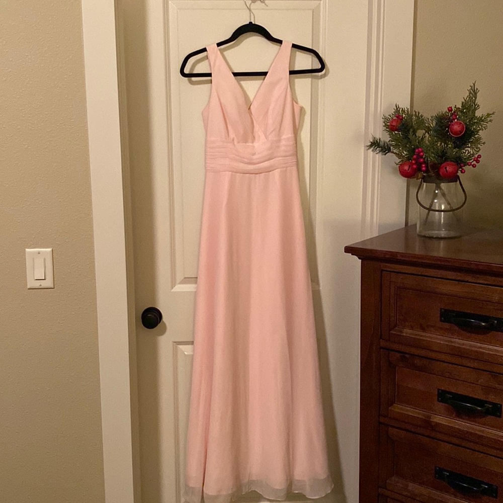Petal pink David’s bridal bridesmaid dress. Only been work once.